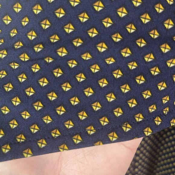 Michael Michael Kors Jumpsuit Large Navy and Gold Geo Print Side-Tie Wide Leg L - Picture 5 of 14